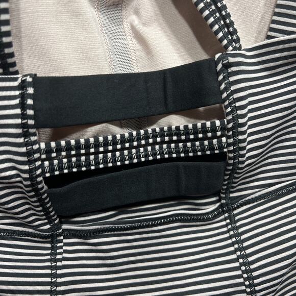 Lululemon Happy Strappy Tank Mini Pop Stripe Black Mink Berry Size 6 - Picture 8 of 9